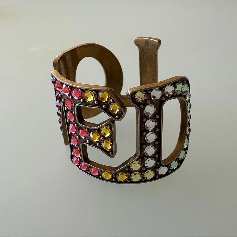 Gucci Colorful Rhinestone Cuff Bracelet - Picture 5 of 8